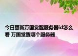 今日更新万国觉醒服务器id怎么看 万国觉醒哪个服务器