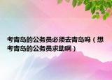 考青岛的公务员必须去青岛吗（想考青岛的公务员求助啊）