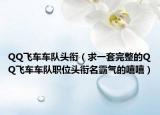 QQ飞车车队头衔（求一套完整的QQ飞车车队职位头衔名霸气的嘻嘻）
