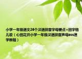 小学一年级语文26个汉语拼音字母要点+田字格儿歌（心田花开小学一年级汉语拼音声母zcs速学教程）