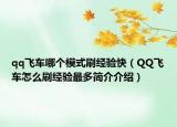 qq飞车哪个模式刷经验快（QQ飞车怎么刷经验最多简介介绍）