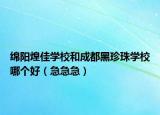 绵阳煌佳学校和成都黑珍珠学校哪个好（急急急）