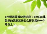 dnf武器装扮获得途径（dnfsao礼包里的武器装扮怎么移到另外一个角色上）