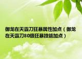 御龙在天霸刀狂暴属性加点（御龙在天霸刀80级狂暴技能加点）