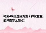 神武4凤凰加点方案（神武化生的凤凰怎么加点）