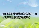 qq飞车的贵族等级怎么提升（qq飞车车队贵族加经验吗）