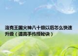 洛克王国火神八十级以后怎么快速升级（请高手传授秘诀）
