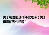 关于母爱的现代诗歌短诗（关于母爱的现代诗歌）