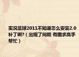 实况足球2011不知道怎么安装2.0补丁啊?（出现了问题 有图求高手帮忙）