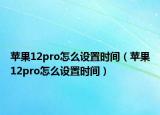 苹果12pro怎么设置时间（苹果12pro怎么设置时间）