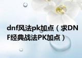 dnf风法pk加点（求DNF经典战法PK加点）