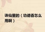 诛仙里的（功德香怎么用啊）