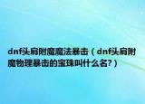 dnf头肩附魔魔法暴击（dnf头肩附魔物理暴击的宝珠叫什么名?）