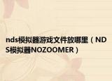 nds模拟器游戏文件放哪里（NDS模拟器NOZOOMER）