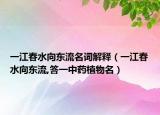 一江春水向东流名词解释（一江春水向东流,答一中药植物名）