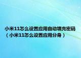 小米11怎么设置应用自动填充密码（小米11怎么设置应用分身）