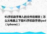 91手机助手导入的文件在哪里（怎么从电脑上下载91手机助手进ipad（iphone)）
