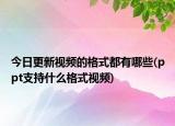 今日更新视频的格式都有哪些(ppt支持什么格式视频)