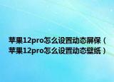 苹果12pro怎么设置动态屏保（苹果12pro怎么设置动态壁纸）