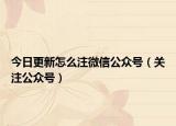 今日更新怎么注微信公众号（关注公众号）