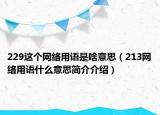 229这个网络用语是啥意思（213网络用语什么意思简介介绍）