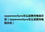 opporeno5pro怎么设置充电提示音（opporeno5pro怎么设置充电提示音）