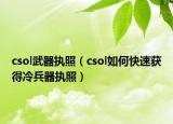 csol武器执照（csol如何快速获得冷兵器执照）