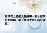 何猷君上最强大脑是哪一期（何猷君参加哪一季《最强大脑》简介介绍）