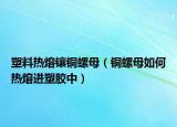 塑料热熔镶铜螺母（铜螺母如何热熔进塑胶中）