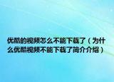 优酷的视频怎么不能下载了（为什么优酷视频不能下载了简介介绍）