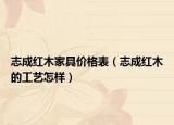 志成红木家具价格表（志成红木的工艺怎样）