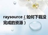 raysource（如何下载没完成的资源）