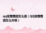 qq炫舞舞团怎么退（QQ炫舞舞团怎么升级）