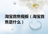 淘宝首焦模板（淘宝首焦是什么）
