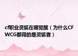 cf职业灵狐在哪觉醒（为什么CFWCG都用的是灵狐者）