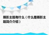 摄影主题有什么（什么是摄影主题简介介绍）