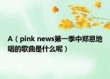 A（pink news第一季中郑恩地唱的歌曲是什么呢）