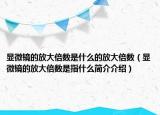 显微镜的放大倍数是什么的放大倍数（显微镜的放大倍数是指什么简介介绍）