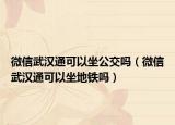 微信武汉通可以坐公交吗（微信武汉通可以坐地铁吗）