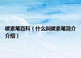 碳素笔百科（什么叫碳素笔简介介绍）
