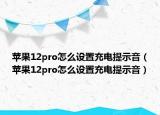 苹果12pro怎么设置充电提示音（苹果12pro怎么设置充电提示音）