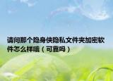 请问那个隐身侠隐私文件夹加密软件怎么样哦（可靠吗）
