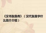 《汉书张良传》（汉代张良字什么简介介绍）