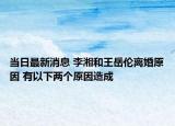 当日最新消息 李湘和王岳伦离婚原因 有以下两个原因造成