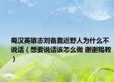 蜀汉英雄志刘备靠近野人为什么不说话（想要说话该怎么做 谢谢赐教）