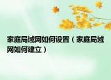 家庭局域网如何设置（家庭局域网如何建立）