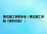 黄石理工学院专业（黄石理工学院《专科代码》）