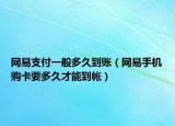 网易支付一般多久到账（网易手机购卡要多久才能到帐）
