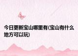 今日更新宝山哪里有(宝山有什么地方可以玩)