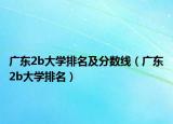 广东2b大学排名及分数线（广东2b大学排名）